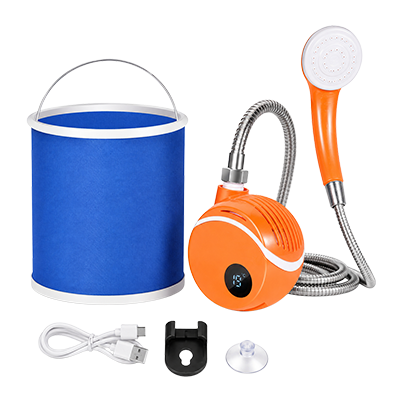 AquaTrail portable shower in a campsite